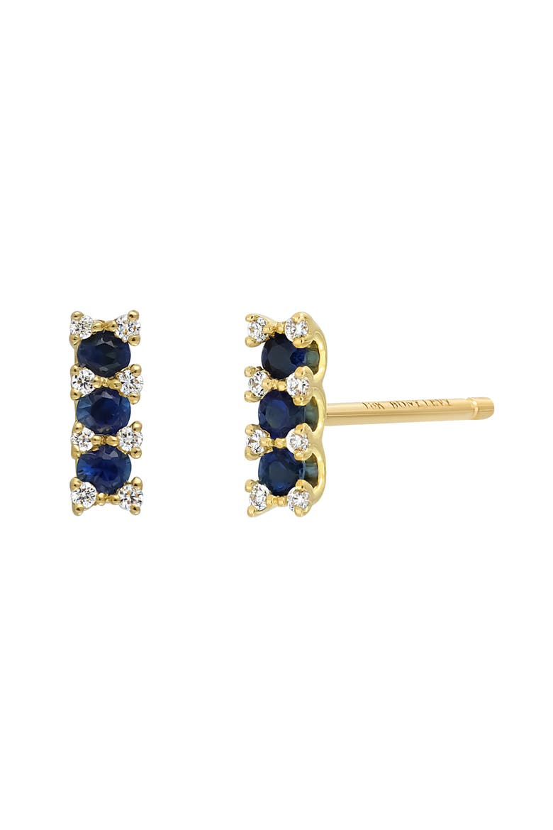El Mar Sapphire & Diamond Stud Earrings (Nordstrom Exclusive), Main, color, DEEP BLUE/ 18K YELLOW GOLD