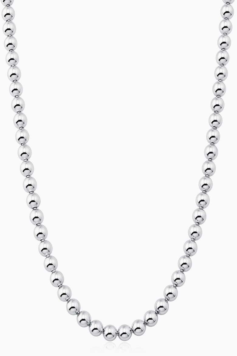 Sterling Silver Baller Bead Necklace, Main, color, Sterling Silver