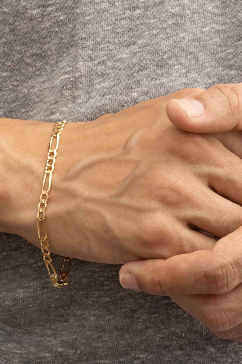 14K Yellow Gold Florentine Figaro Bold Bracelet, Alternate, color, Yellow Gold