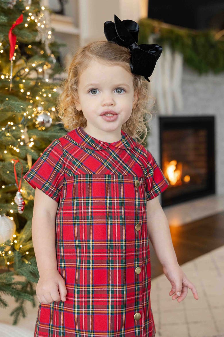 Plaid Dress with Buttons, Alternate, color, Red Multi Plaid