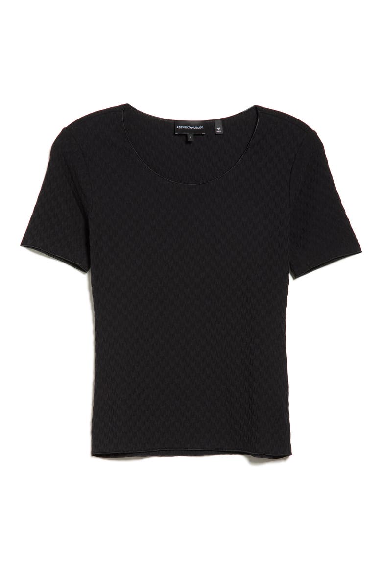 Textured Cotton T-shirt, Alternate, color, SOLID BLACK