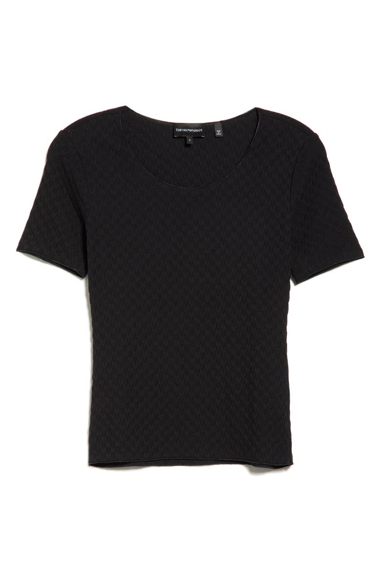Emporio Armani Textured Cotton T-shirt, Main, color, Solid Black