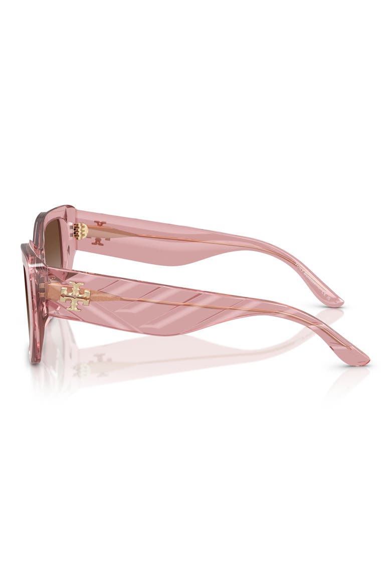 53mm Irregular Sunglasses, Alternate, color, LIGHT PINK / BROWN GRADIENT