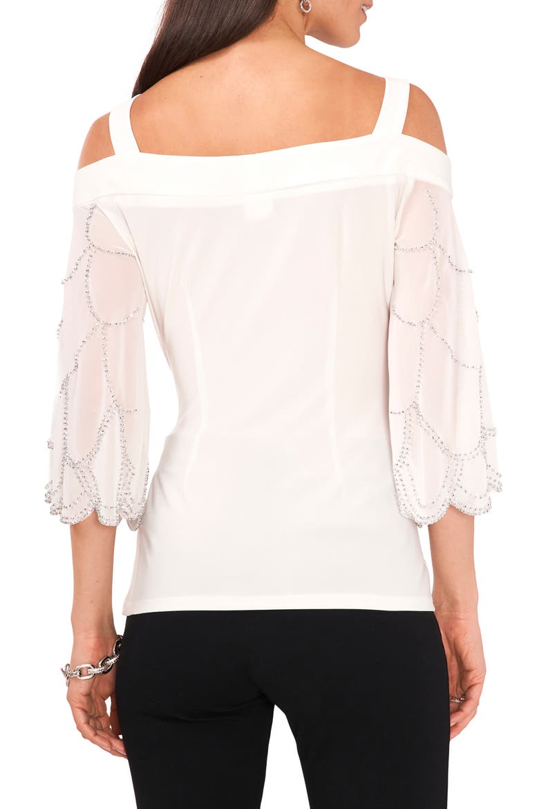 Rhinestone Cold Shoulder Top, Alternate, color, LILY IVORY