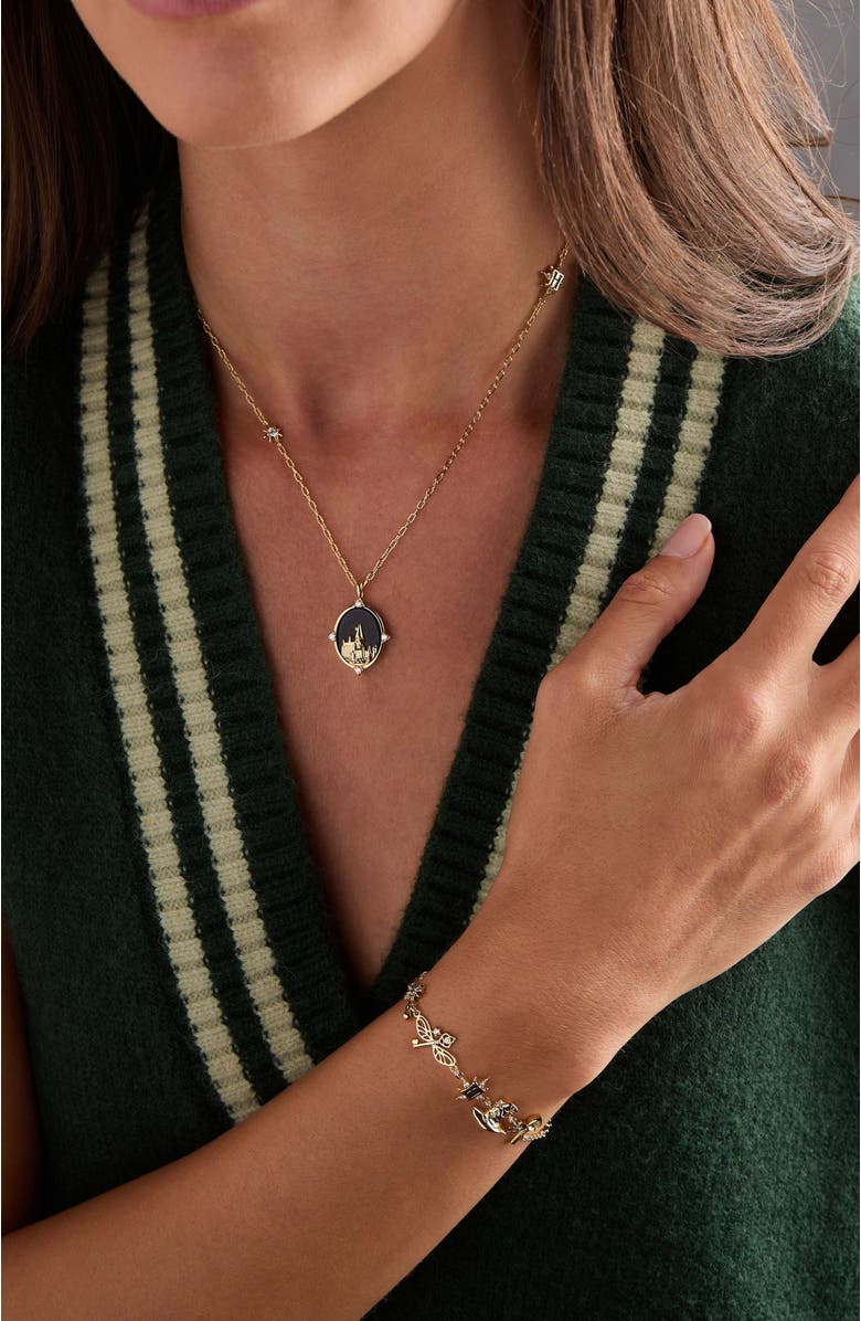 Alex and Ani Harry Potter Mixed Icon Inline Charm Bracelet, Alternate, color, Gold