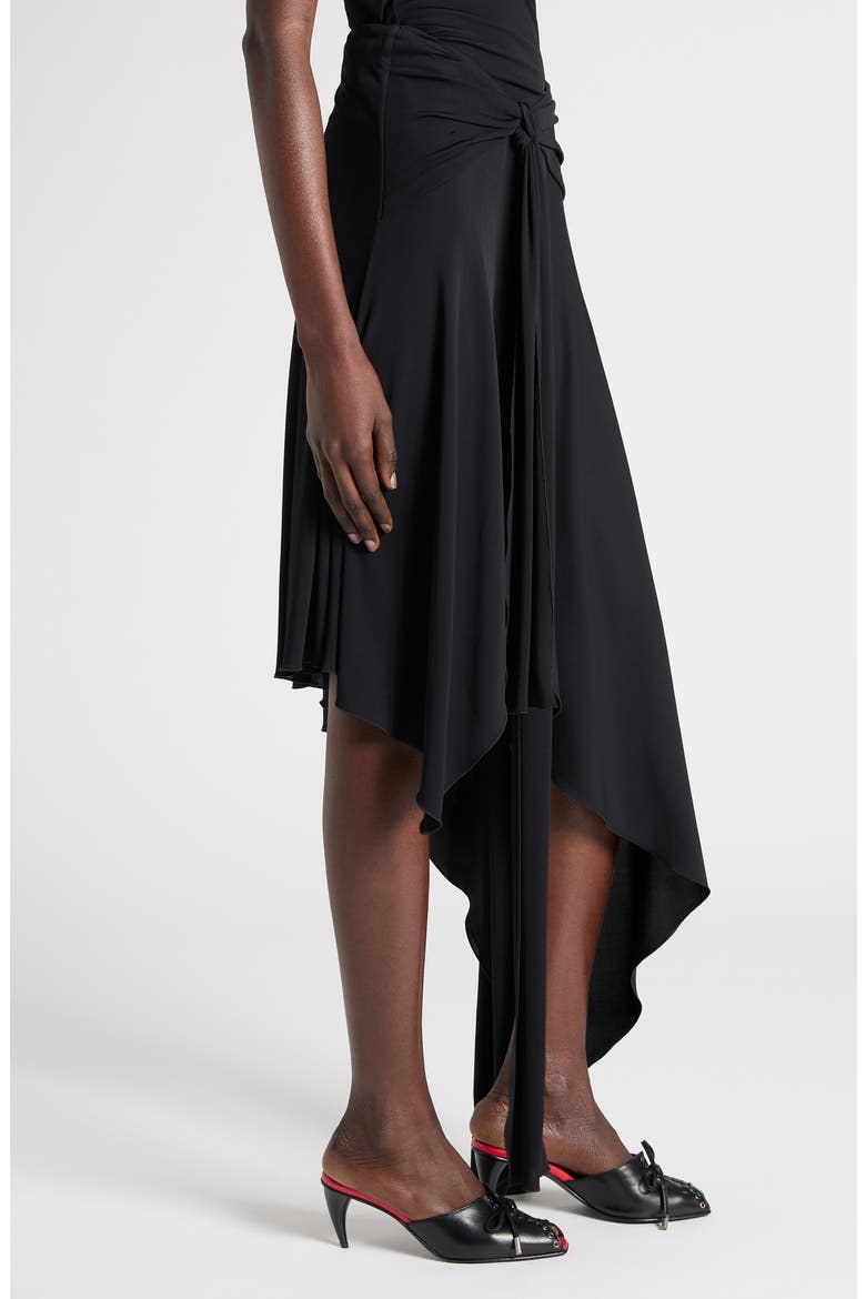Asymmetrica Jersey Skirt, Alternate, color, BLACK
