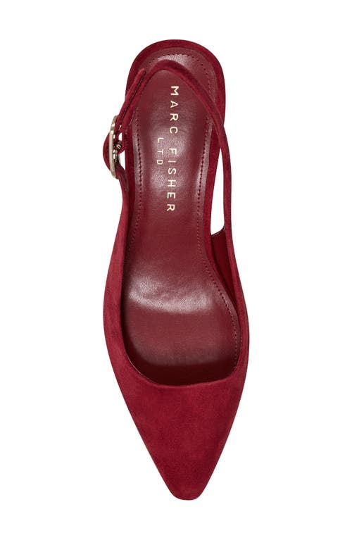 Marc Fisher Ltd Kory Pointed Toe Kitten Heel Pump In Dark Red