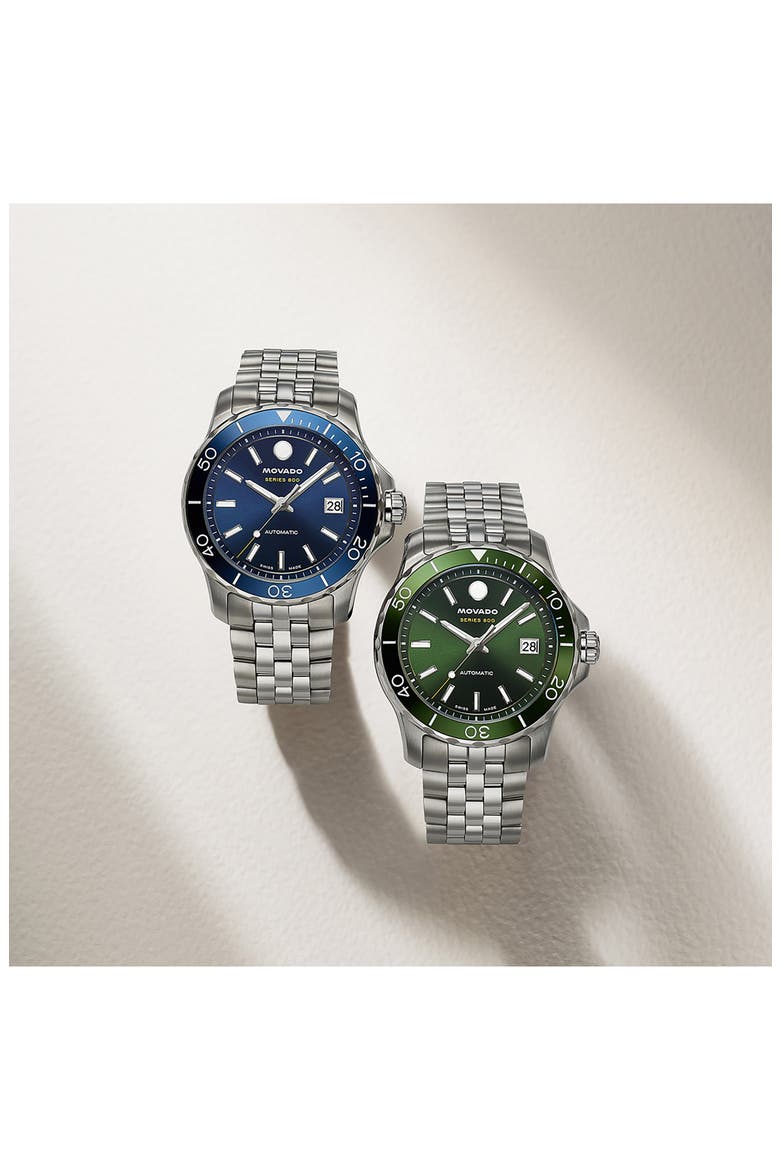 Series 800 Automatic Bracelet Watch, 40mm, Alternate, color, BLUE