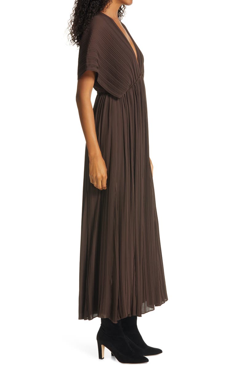 Samsøe Samsøe Quartz Plunge Plissé Maxi Dress, Alternate, color,