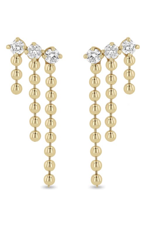 Zoë Chicco 14k Yellow Gold Prong Diamonds Diamond Waterfall Drop Earrings In 14k Yellow Gold
