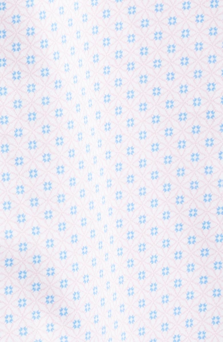 Peter Millar Hudson Microprint Short Sleeve Cotton Button-Up Shirt, Alternate, color, Palmer Pink