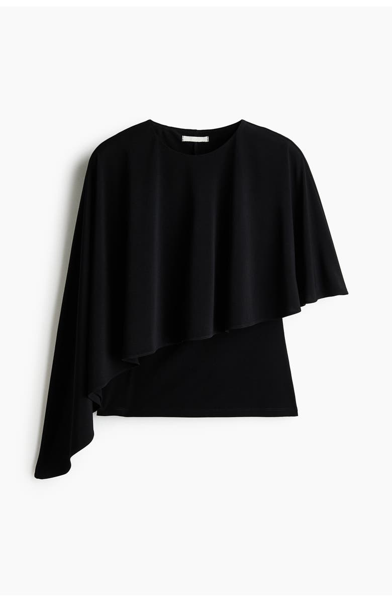 H&M Cape-detail Top, Main, color, Black