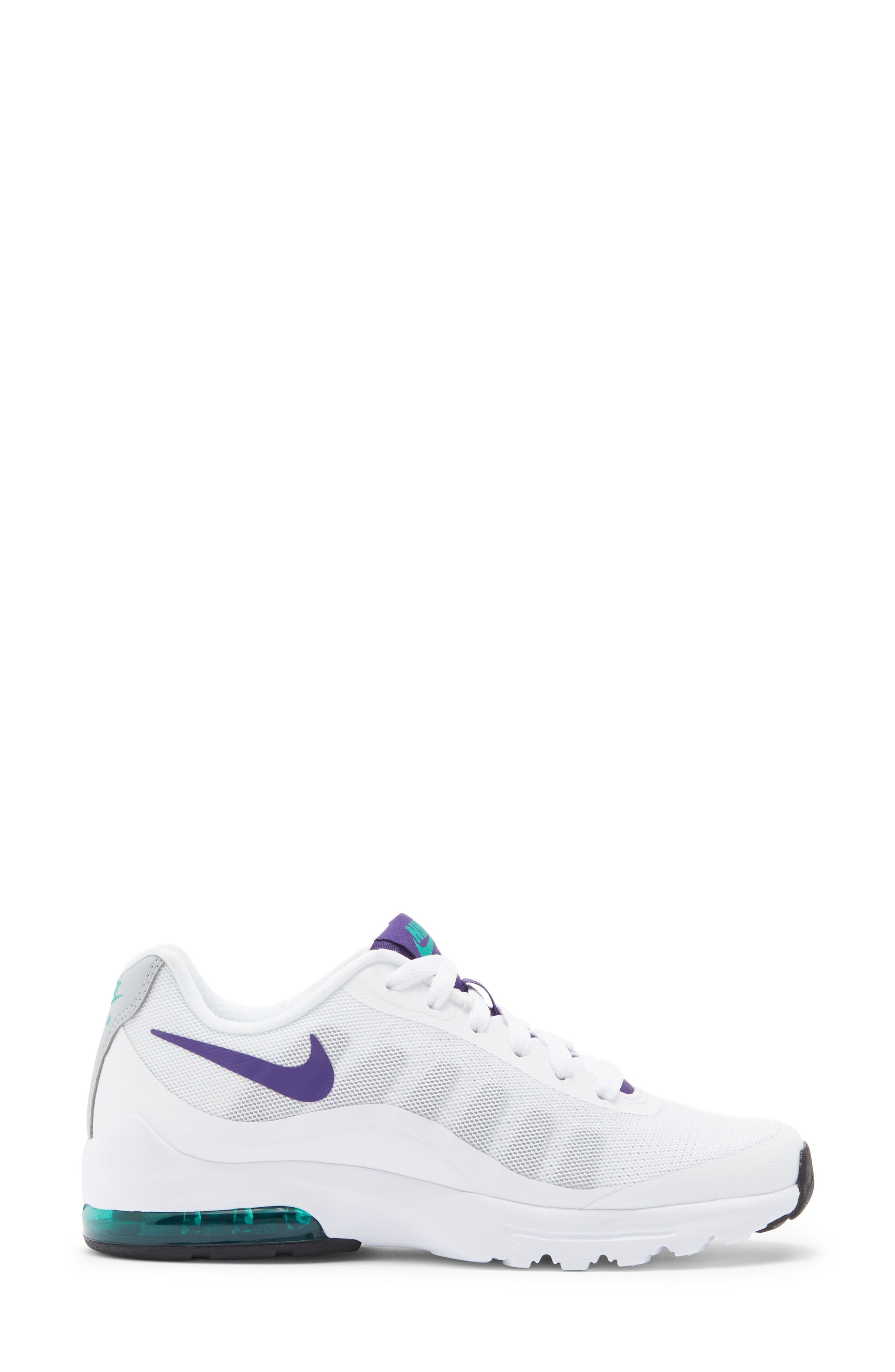 Air Max Invigor Sneaker, Alternate, color, WHITE/ PURPLE/ WOLF GREY