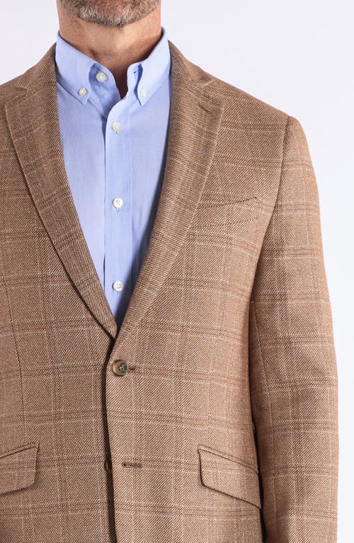Savile Row Co Windowpane Knit Sport Coat In Brown