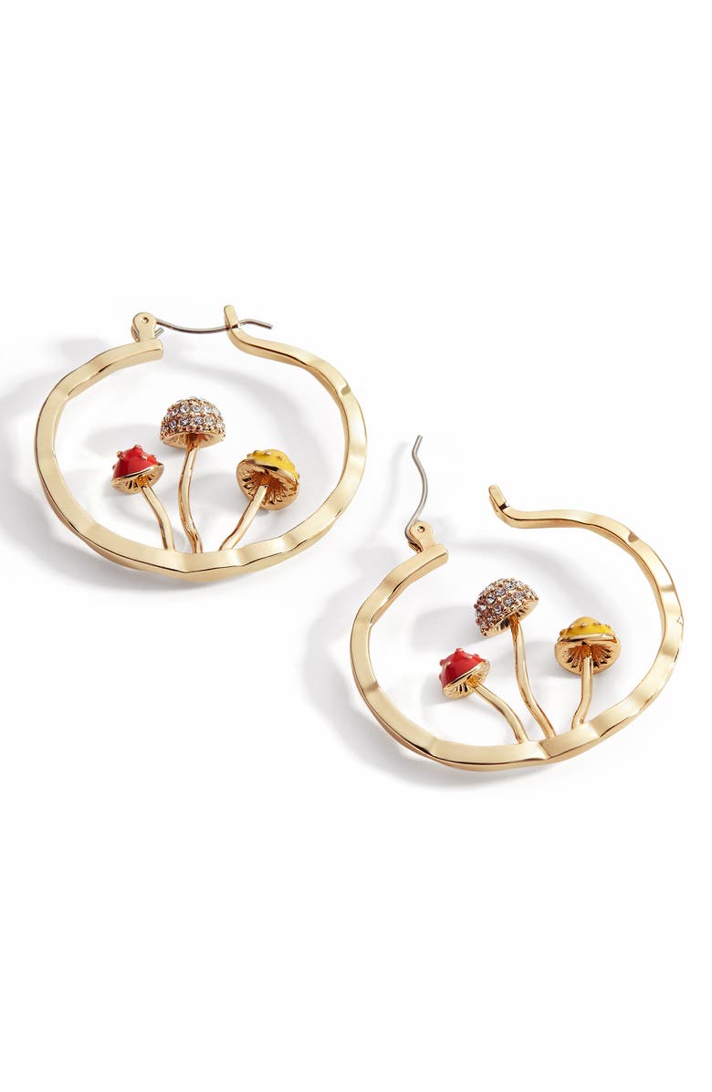Mint & Lily Boho Mushroom Hoop Earrings, Alternate, color,