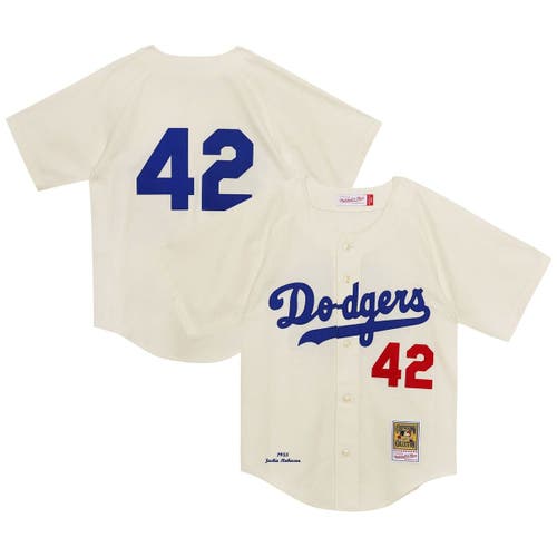 Mitchell & Ness Kids' Toddler  Jackie Robinson Cream Brooklyn Dodgers 1955 Authentic Jersey