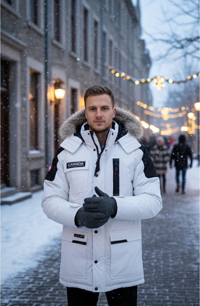 CANADA WEATHER GEAR Men's Heavyweight Arctic Parka, Alternate, color, White