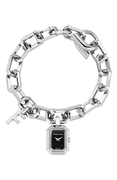 'F' Charm Bracelet Watch, 16mm x 21mm