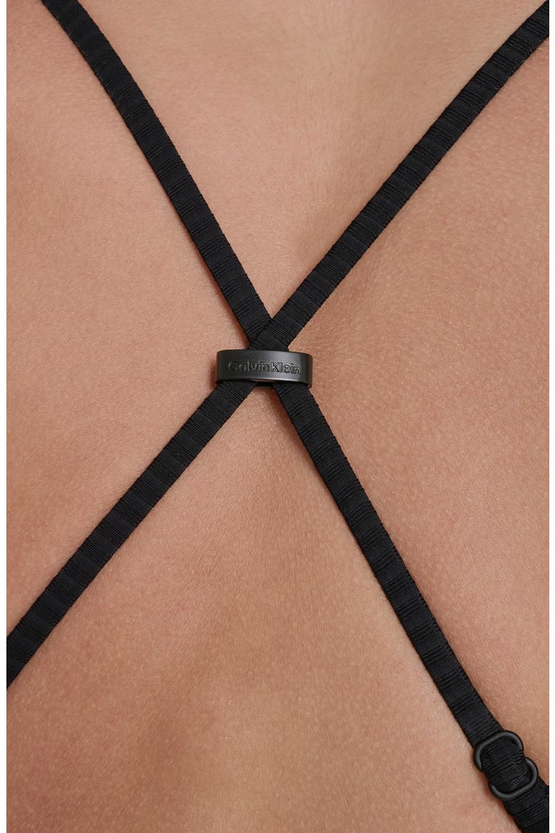High Neck One-Piece Swimsuit, Alternate, color, BLACK