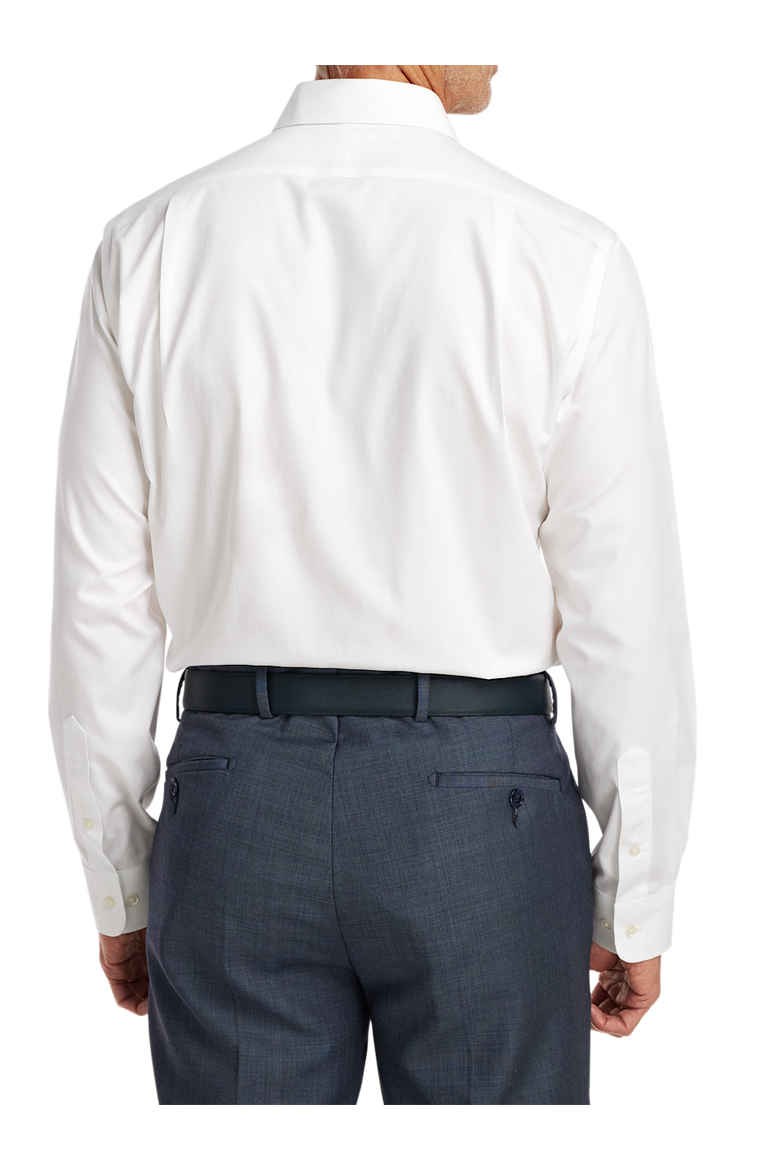 Non-iron Cotton Pinpoint Solid Spread Collar Dress Shirt, Alternate, color, White