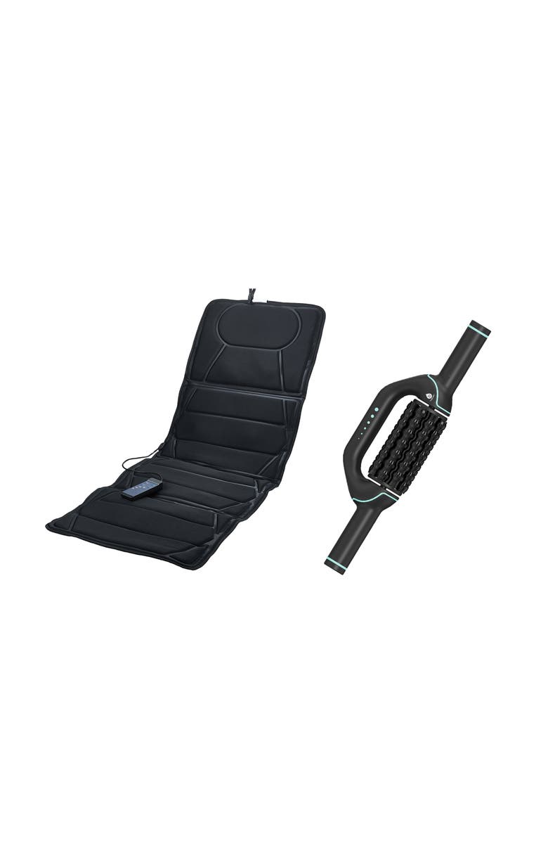 PURSONIC Full-Body Heated Massage Mat & Rolling Massager, Main, color, Black