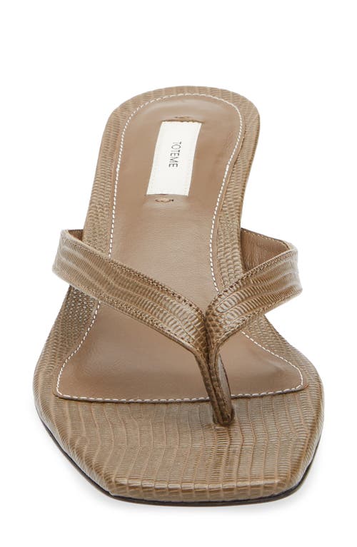 Totême Toteme Lizard Embossed Kitten Heel Flip Flop