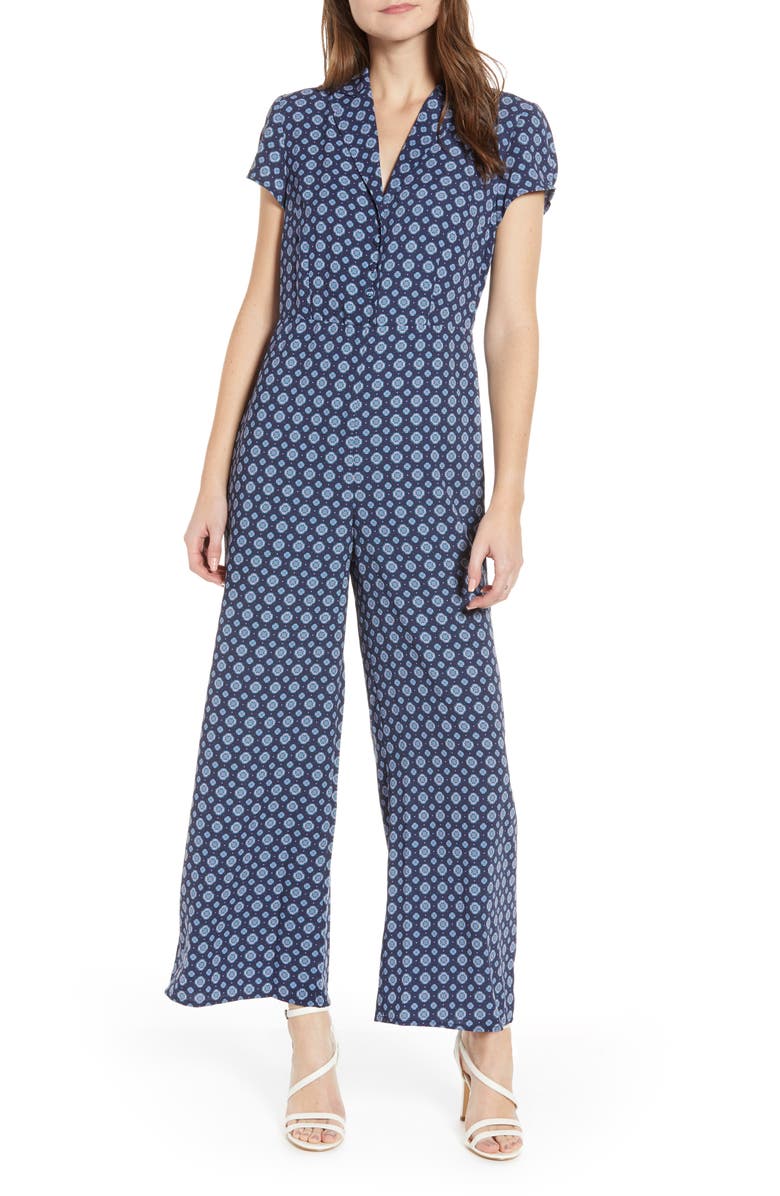 Leith Print Button Front Jumpsuit, Main, color, 