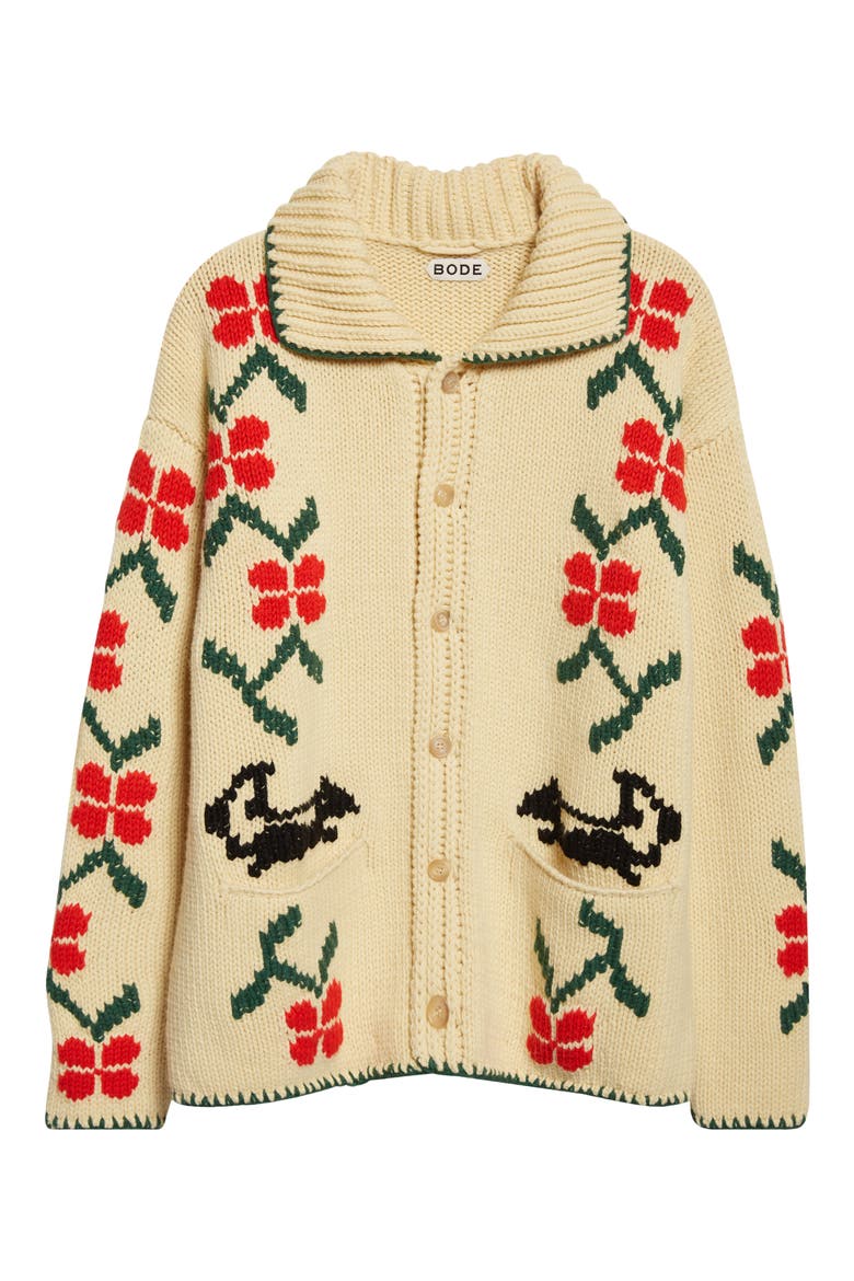 Pirate Ship Virgin Wool Cardigan, Alternate, color, IVORY