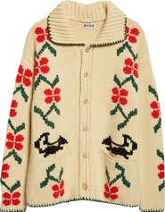 Bode Pirate Ship Virgin Wool Cardigan