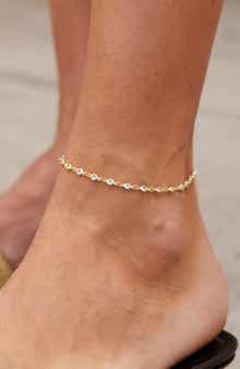 Cubic Zirconia Bezel Anklet