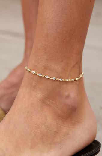 Cubic Zirconia Bezel Anklet