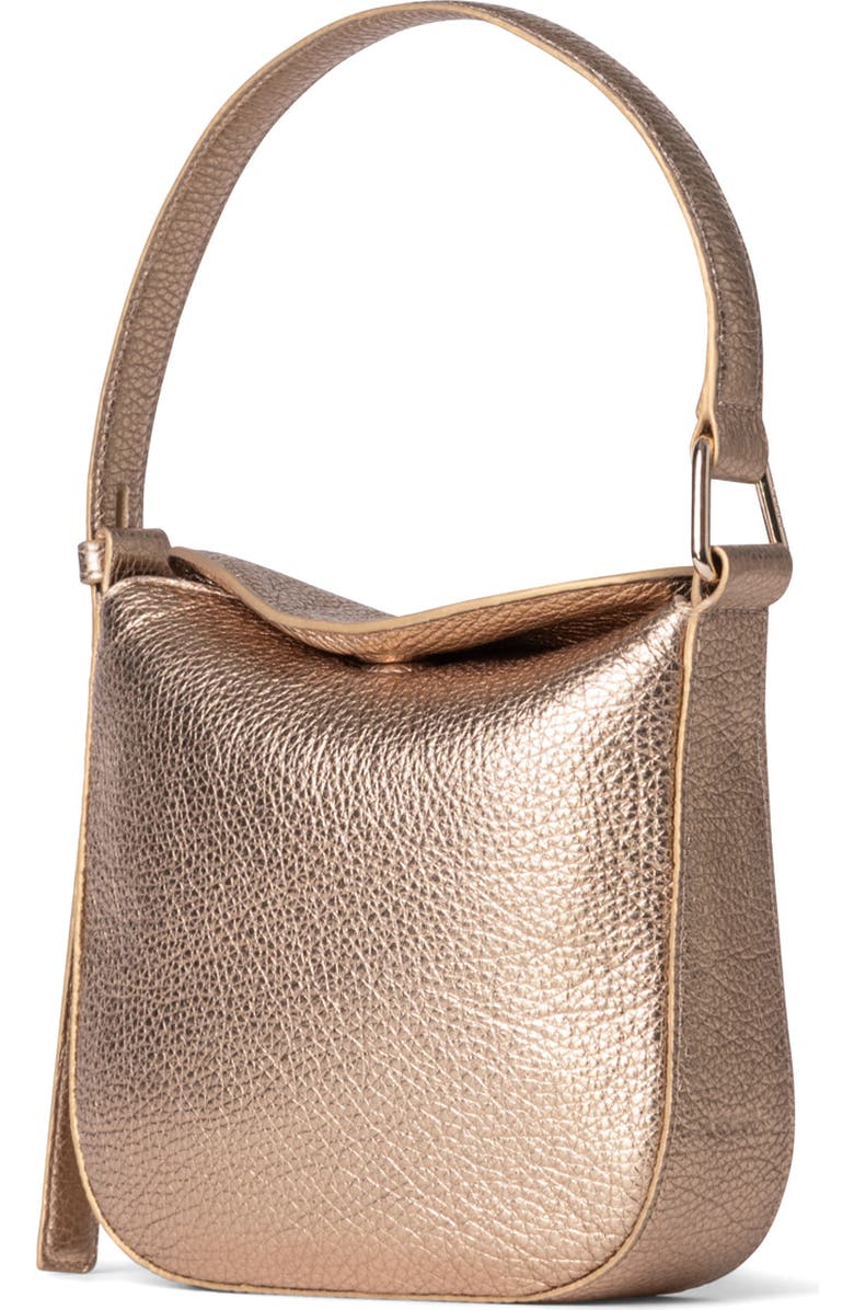Akris Mini Anna Metallic Leather Hobo Bag, Alternate, color,