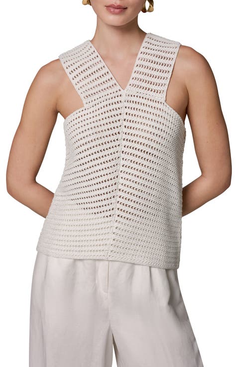Metallic Open Stitch Sweater Tank