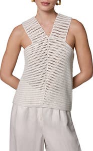 Donna Karan New York Metallic Open Stitch Sweater Tank