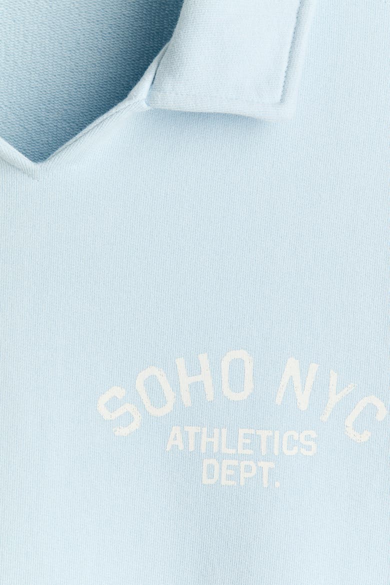 Oversized Fit Rugby Sweatshirt, Alternate, color, Light blue/Soho NYC