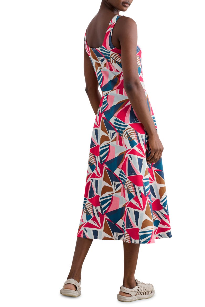 Sun Gleam Sleeveless Stretch Organic Cotton Jersey Midi Dress, Alternate, color, SPINNAKER SAILS CHALK