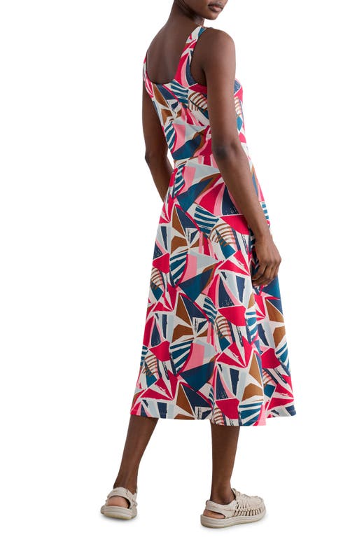 Shop Seasalt Cornwall Sun Gleam Sleeveless Stretch Organic Cotton Jersey Midi Dress In Spinnaker Sails Chalk