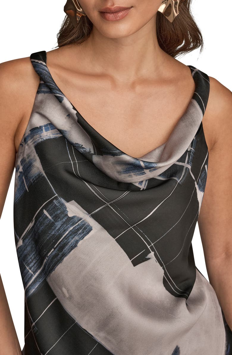 Donna Karan New York Mixed Print Twist Shoulder Tank, Alternate, color, Vapor Multi