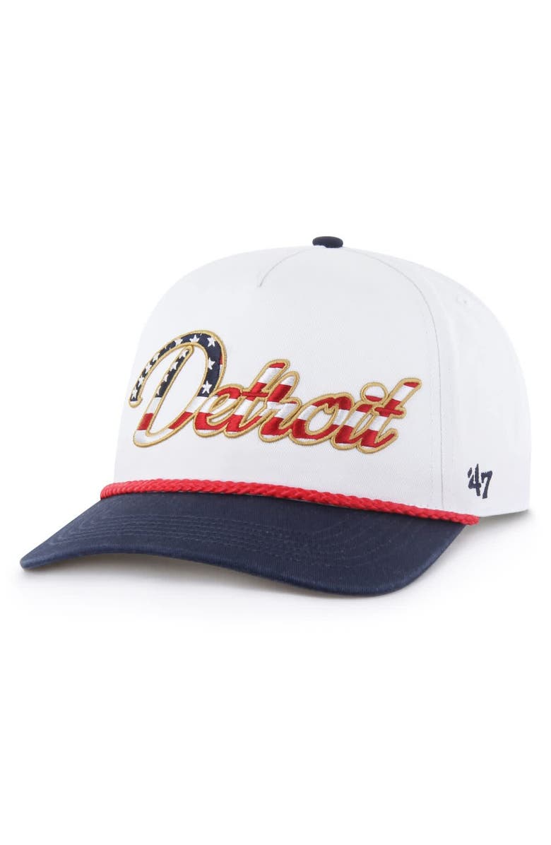 '47 Men's '47 White Detroit Lions Patriotic Overhand Hitch Adjustable Hat, Main, color, White