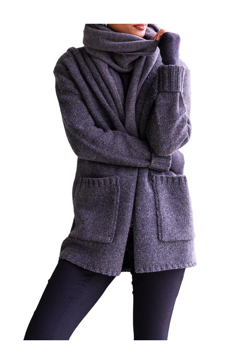 Celtic & Co. Flecked Hooded Coatigan, Alternate, color, 