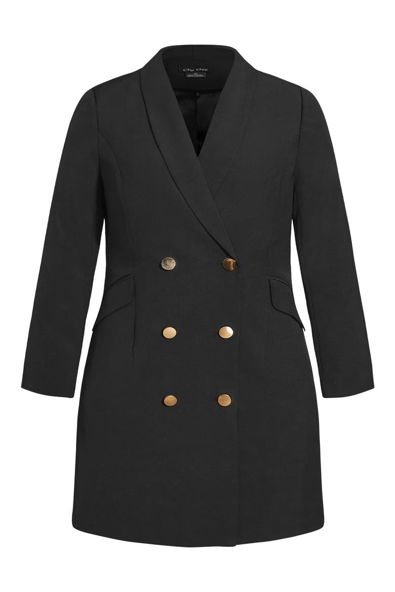 Eva Long Sleeve Blazer Dress, Alternate, color, BLACK