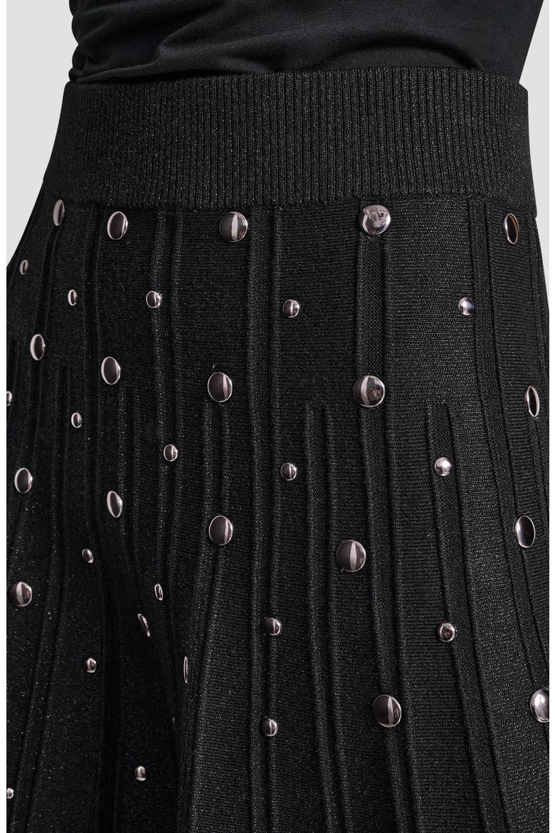 Studded Metallic Miniskirt, Alternate, color, BLACK