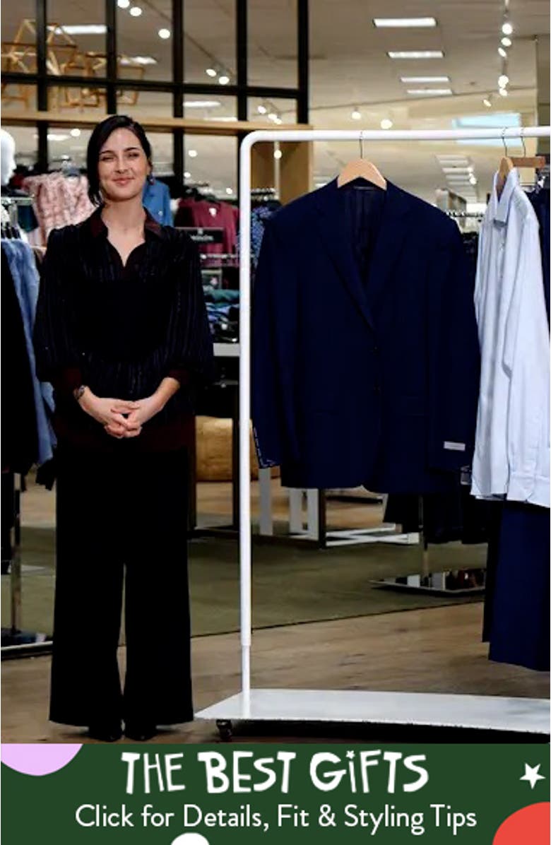 Classic Fit Water Resistant Navy Wool Blazer, sales video thumbnail