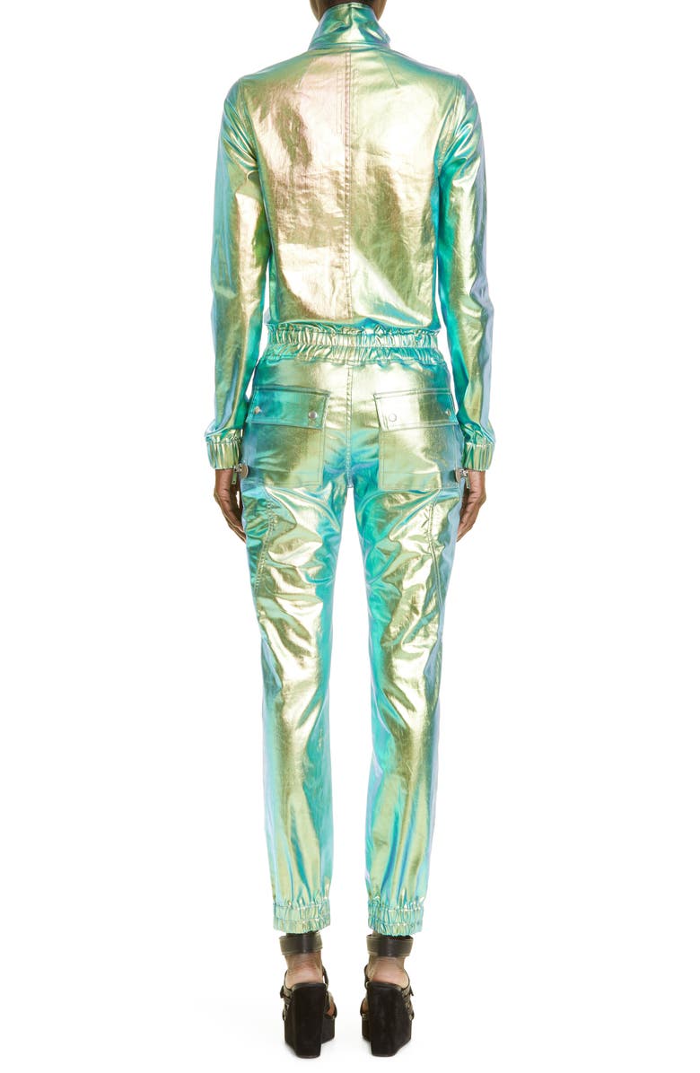 Rick Owens Bauhaus Iridescent Denim Jumpsuit, Alternate, color, 