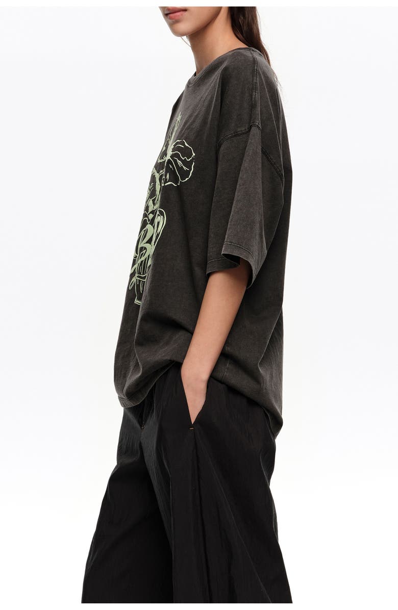 Bimba y Lola Embossed Floral Logo T-Shirt, Alternate, color, 