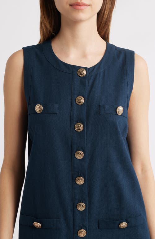 Zoe And Claire Sleeveless Button Down Shirt Dress