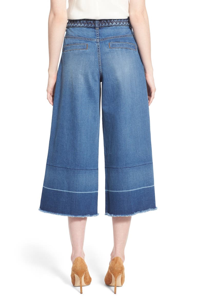 High Rise Denim Culottes, Alternate, color, DUSK INDIGO VINTAGE