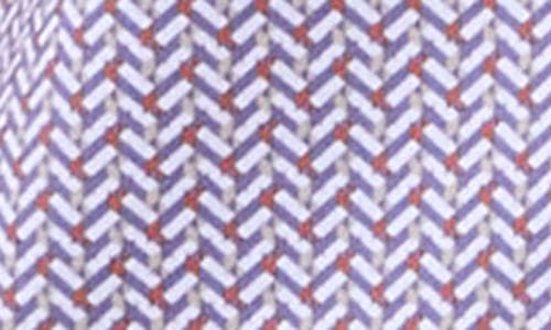 Bugatchi Devon Ooohcotton® Herringbone Print Button-up Shirt In Jaffa