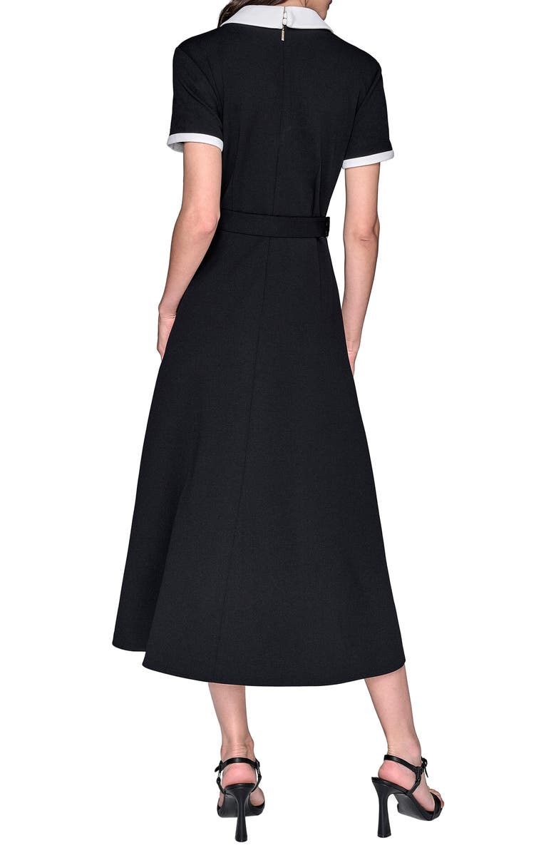 KARL LAGERFELD Belted Scuba Crepe Midi Dress, Alternate, color, 