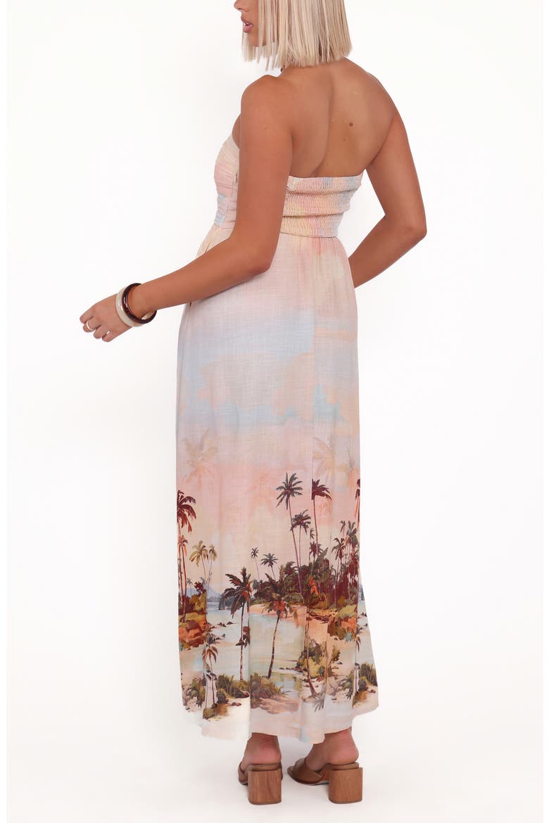 Marcia Strapless Dress, Alternate, color, SUNSET PRINT